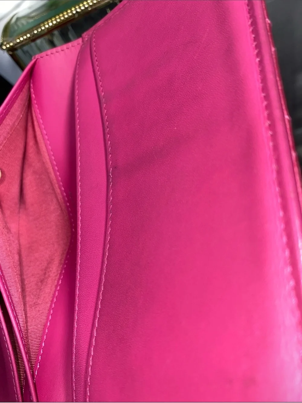 Authentic Chanel Pink Quilted Caviar Leather Flap L Yen Long Wallet